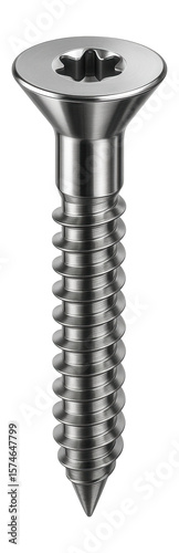 Metric screw with a countersunk head and Torx drive for furniture assembly.