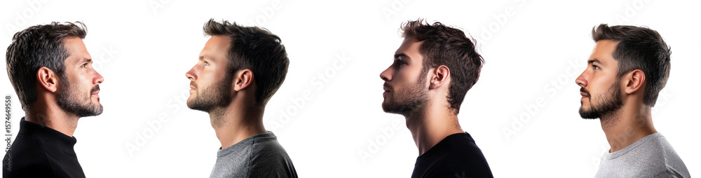 man profile portrait studio isolated on transparent background man profile portrait studio isolated on transparent background