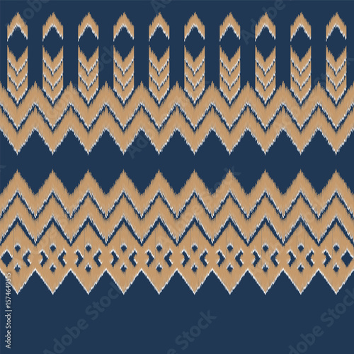 retro vintage ikat mexican ethnic aztec tribal encient batik pattern seamless background for fashion fabric and textile, 2d illustration