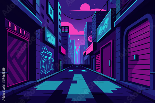 Bright lights illuminate an old London street, creating a festive urban evening