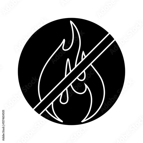  burning is prohibited icon white on background
