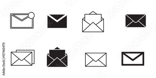 Mail icon set. email icon vector. E-mail icon. Envelope illustration