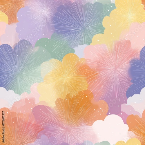 Soft Pastel Floral Patterns with Gentle Textures and Varied Colors