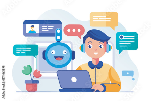  a customer chatting with a chatbot or support agent on a phone screen. 