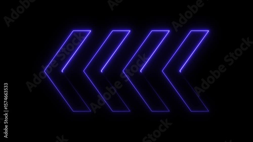 Neon Purple Arrows Abstract Background Loop Seamless Animation Glowing Lines Geometric Shapes