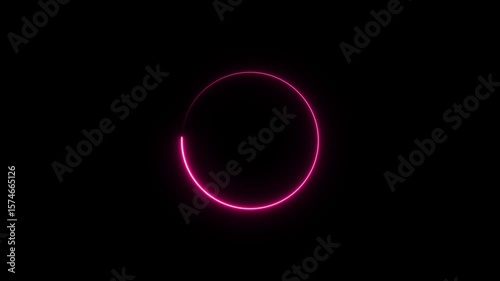 Pink Neon Circle Glowing Animation Abstract Background Loop Seamless Motion Graphics 4 K Ultra HD video