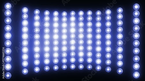 Dynamic Animation of Stadium Spotlights: A Detailed Exploration of Lighting Techniques, Brightness Effects, and Color Beams to Enhance Atmosphere and Visual Impact for Sports Events and Performances