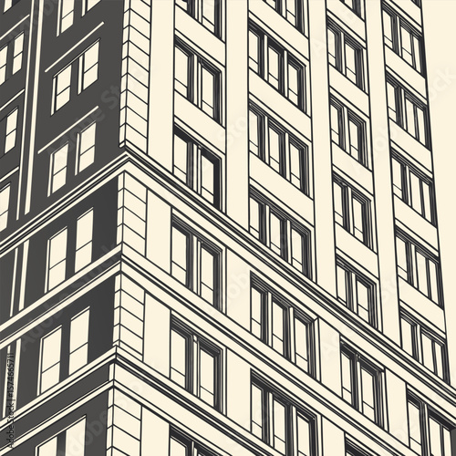 seamless pattern of modern buildings