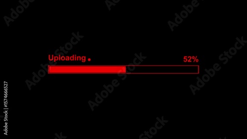 Red Loading Bar Animation 22 Percent Progress Upload Download Interface Graphic User Interface G