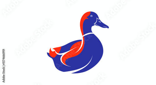 Colorful Illustration of a Duck, Graphic Design, Digital Art, Vibrant Colors, Modern Style