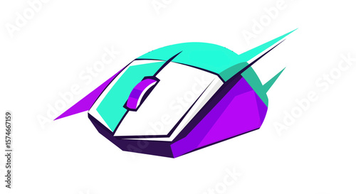 Dynamic Gaming Mouse Design Illustration, Digital Art, Creative Environment, Modern Viewpoint, Futuristic Concept