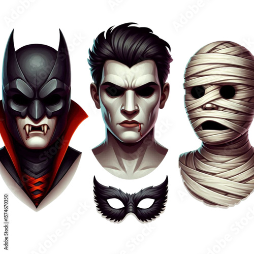 Halloween Monster Head Collection - Spooky Cartoon Characters