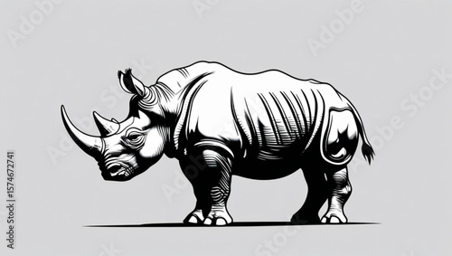  Rhinoceros Illustration