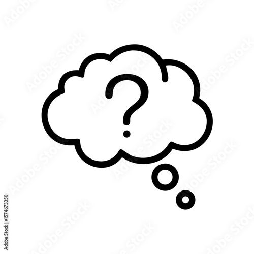 Question mark in cloud thought bubble icon vector illustration for business and design needs