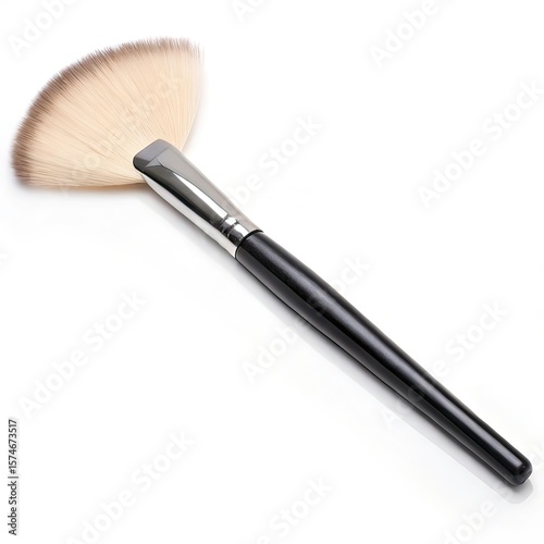 a fan brush on an isolated white background professional brushes for make up image