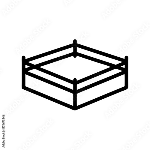 Boxing ring outline vector illustration for martial arts and combat sports design needs online