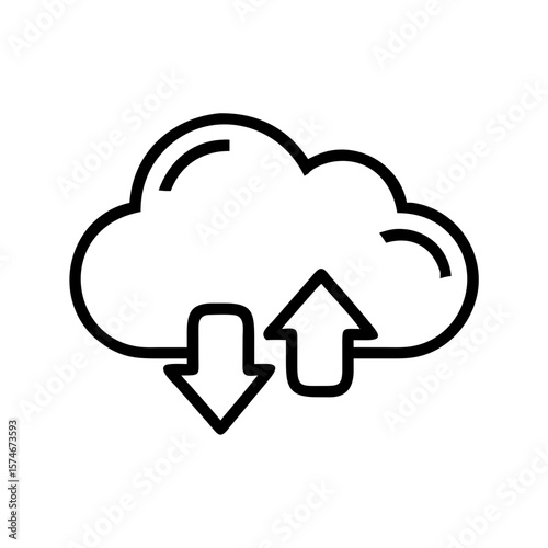 Cloud computing upload download icon vector illustration for data transfer and storage needs
