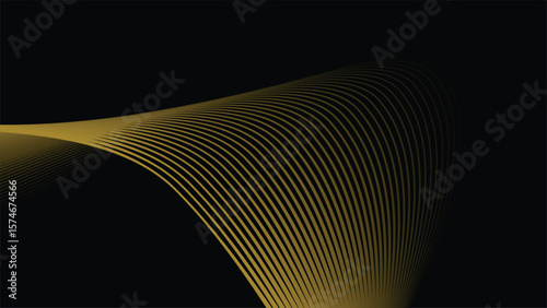 Dark Background with Elegant Gold Stripes Line Pattern for Luxury, Premium, and Modern Design Style