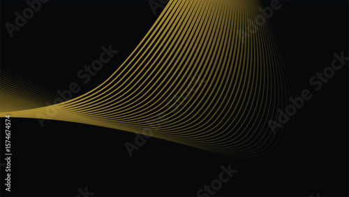 Dark Background with Elegant Gold Stripes Line Pattern for Luxury, Premium, and Modern Design Style