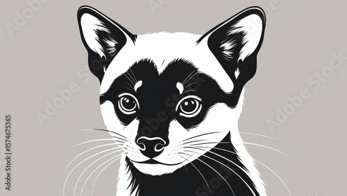  Close-up Black and White Civet Face