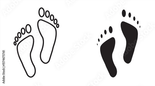 Human footprint icon, barefoot vector, vector