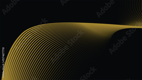 Dark Background with Elegant Gold Stripes Line Pattern for Luxury, Premium, and Modern Design Style