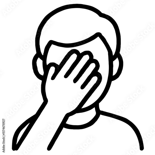 Facepalm Emoji Icon Vector - Symbol of Embarrassment or Frustration
