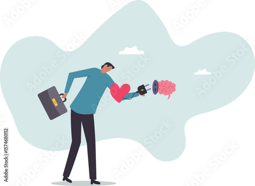 Emotional Intelligence, EI or control feeling and emotion with logical thinking brain, empathy or social skill,business concept.people concept.