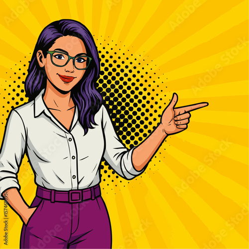 young woman in yellow glasses