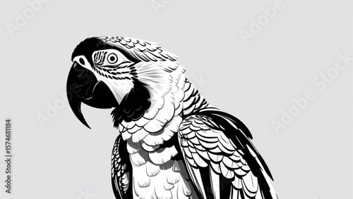  Black and White Macaw Portrait