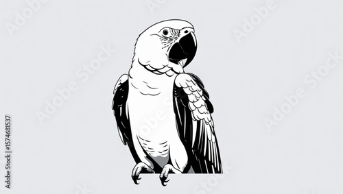 Black and White Parrot Portrait