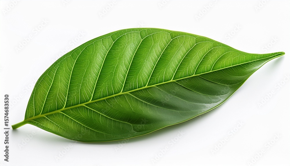 Fototapeta premium green leaf isolated on white