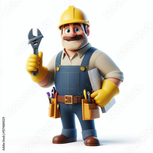 A construction worker advertising his profession.
