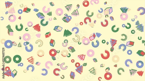 Wallpaper Mural Pastel colored geometric pattern with no name or location. Abstract seamless memphis loop video background. Torontodigital.ca