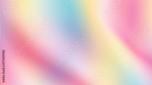 Soft pastel rainbow gradient background with smooth blending of pink, blue, yellow, and purple hues creating gentle and calming abstract texture