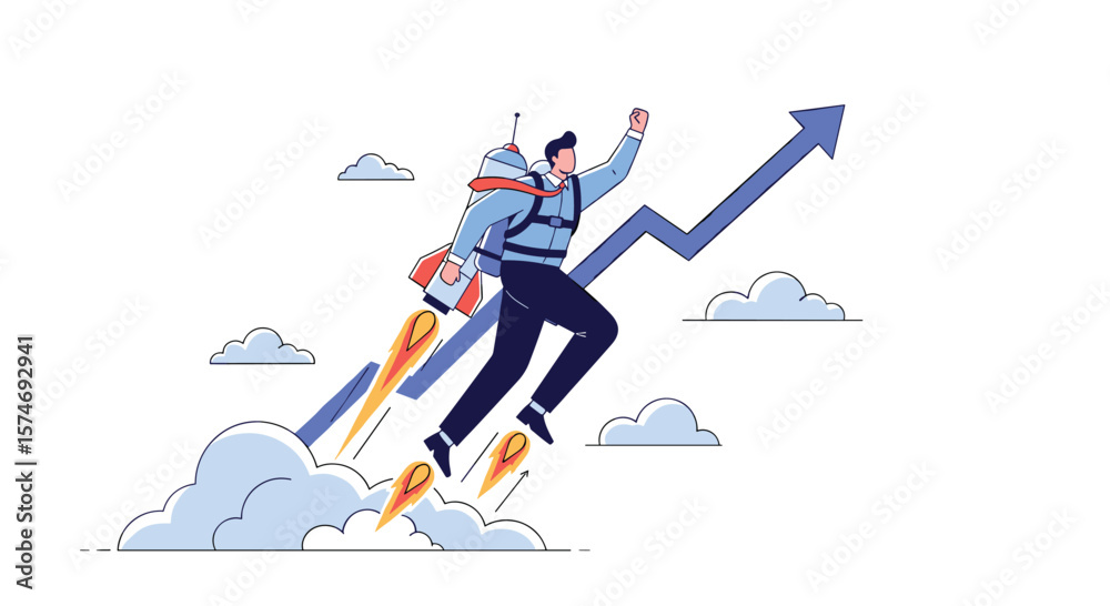 Fototapeta premium Achieving exponential growth through strategic planning and innovative solutions for unprecedented success