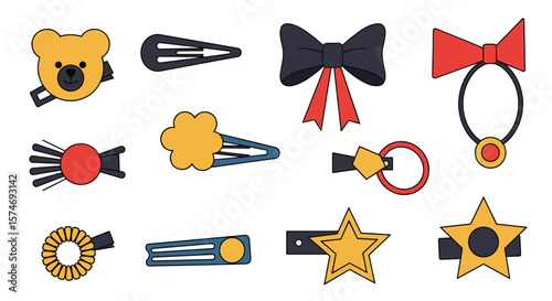 A collection of adorable and stylish hair accessories for girls and women offering a variety of designs and colors