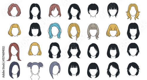 Diverse collection of modern hairstyles showcasing various cuts colors and styling options