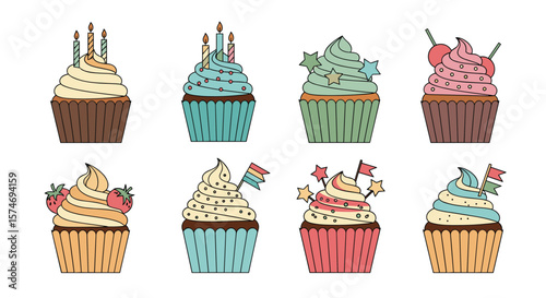A collection of deliciously decorated cupcakes perfect for any celebration or sweet treat occasion