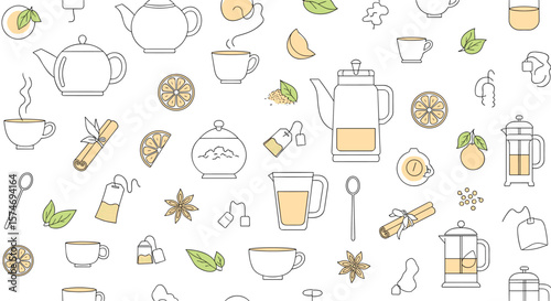A whimsical collection of teaware and tea related items for beverage enthusiasts