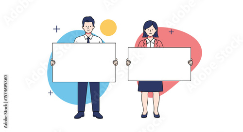 Presenting ideas and information with blank boards for communication and explanation