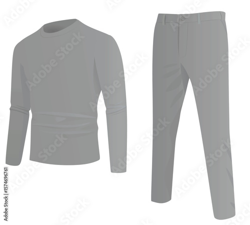 Knit jumper and pants. vector illustration	
