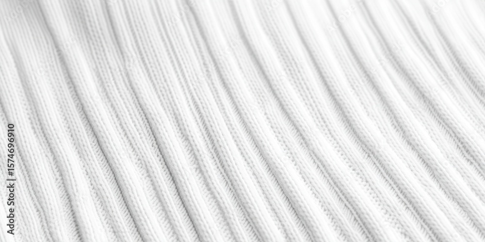 Obraz premium Close-up view of white ribbed fabric texture.