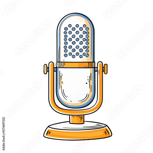 Creative Microphone Illustration for International Podcast Day, Audio Content Promotion, Podcasting Blogs, Social Media, and Online Marketing  