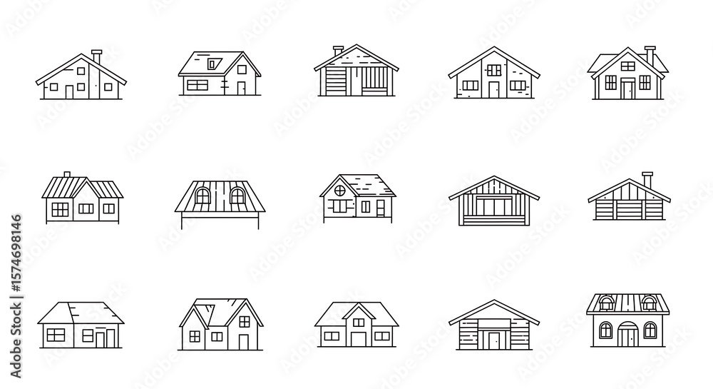 Fototapeta premium House outline drawings