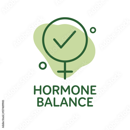 Hormone balance symbol in green minimalist style
