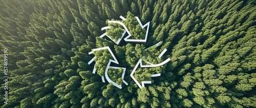 Green environmental protection, circular economy, and sustainable development creative design