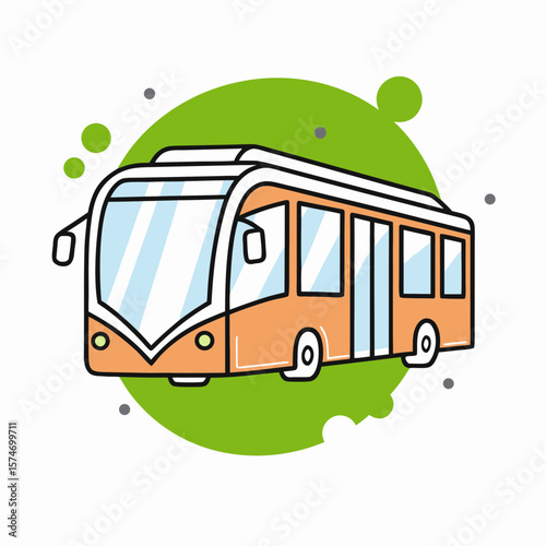 Electric Bus Illustration Depicting Sustainable Transportation for World Car Free Day Awareness, Environmental Campaigns, and Eco-Friendly Initiatives  