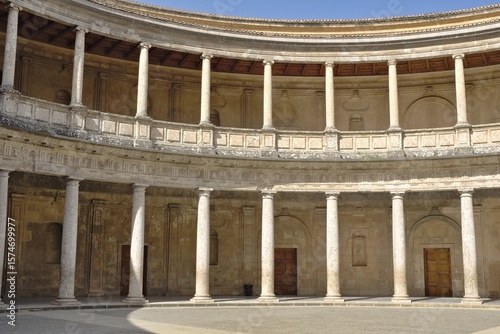 detail of the interior of the palace of carlos v in the alhambra of granada photo