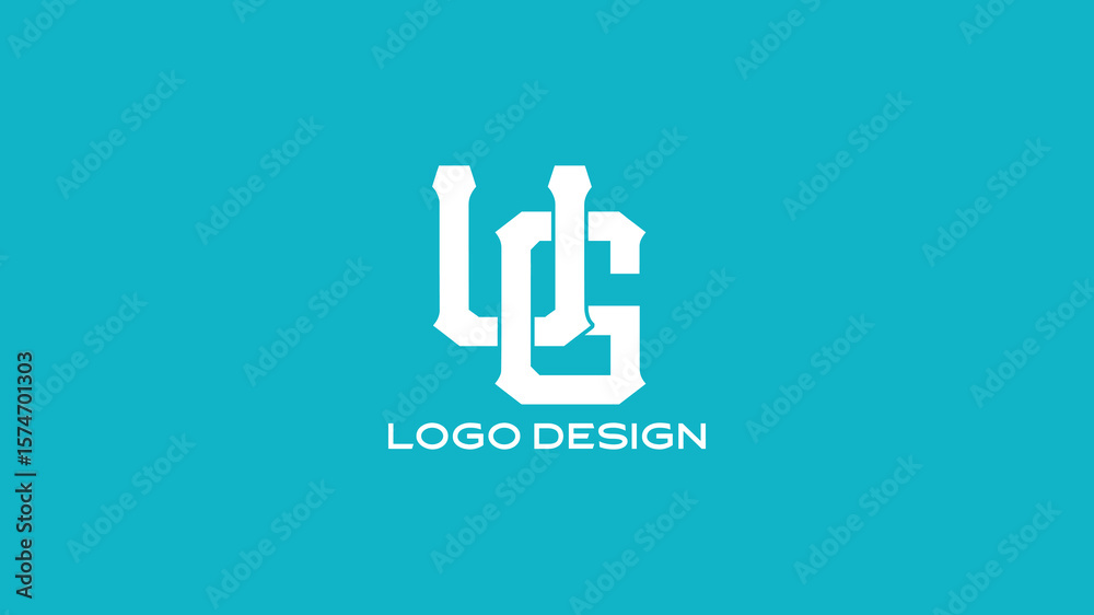Naklejka premium Creative UG monogram logo in abstract typography style, designed for tech firms, startups, and professional business branding identity.